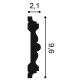 Listwa ścienna gładka	P9020* (wym.200x2.1x9.6cm)