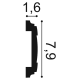 Listwa ścienna gładka	PX102* (wym.200x1.6x7.9cm)