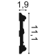 Listwa ścienna zdobiona gięta P7020F (wym.200x1.9x11.1cm)