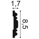 Listwa ścienna zdobiona gięta P7030F (wym.200x1.7x8.5cm)