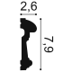 Listwa ścienna zdobiona gięta P7040F (wym.200x2.6x7.9cm)