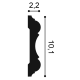 Listwa ścienna gładka gięta P8040F (wym.200x2.2x10.1cm)