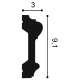 Listwa ścienna gładka gięta P9010F (wym. 200x3x9.1cm)