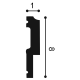 Listwa ścienna gładka gięta P9900F (wym.200x1x8cm)