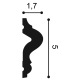 Listwa ścienna gładka gięta PX175F (wym.200x5x1.7cm)