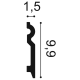 Listwa przypodłogowa gięta SX137F (wym.200x1.5x9.9cm)