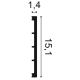 Listwa przypodłogowa SX168 (wym.200x15.1x1.4cm)