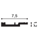 Listwa przysufitowa gięta (flex) gładka SX187F (wym.200x1.2x7.5cm)