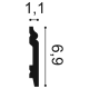 Listwa przypodłogowa SX165 (wym.200x6.9x1.1cm)