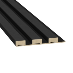 Lamele ścienne 3D na płycie 16x33 mm - kolor Czarny  (panel środkowy)