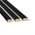 Czarne lamele Slim 33x12 mm - panele ścienne 3D na białej płycie