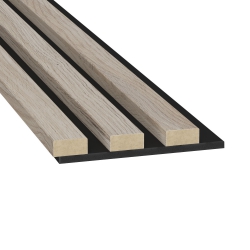 Drewniane lamele 33x16 mm - kolor Dąb bielony - panele ścienne 3D na filcu Premium