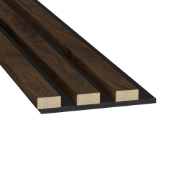 Drewniane lamele ścienne 33x16 mm - kolor Orzech Columbia - panele na filcu