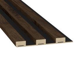 Drewniane lamele ścienne 33x16 mm - kolor Orzech Columbia - panele na płycie