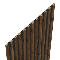 Drewniane lamele ścienne 33x16 mm - kolor Orzech Columbia - panele na płycie