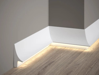 Listwa przypodłogowa oświetleniowa LED Premium QL007P biała RAL 9003 wym. 200 x 4 x 9.3 cm, z PolyForce