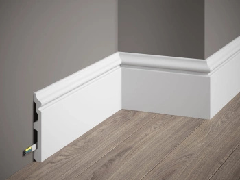 Listwa przypodłogowa MD358P biała wym. 200 x 1.4 x 11.7 cm, z PolyForce