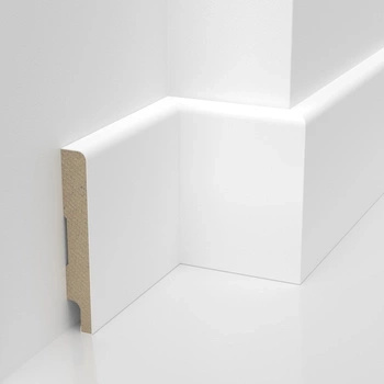 Listwa przypodłogowa MDF lakierowana biała z wodoodporną powłoką TRIO SLIM 8cm
