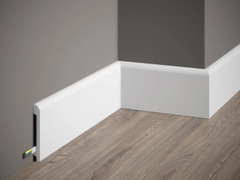 Listwa przypodłogowa Premium MD236P biała wym. 200 x 1.3 x 9.9 cm, z PolyForce