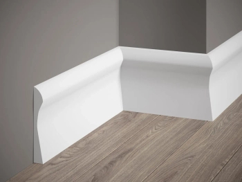 Listwa przypodłogowa Premium QS003P biała wym. 200 x 1.8 x 12.8 cm, z PolyForce