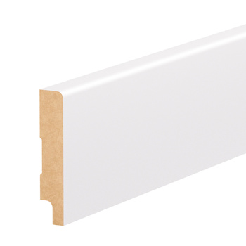 PRÓBKA 20 CM - Listwa przypodłogowa MDF lakierowana biała z wodoodporną powłoką TRIO 8cm