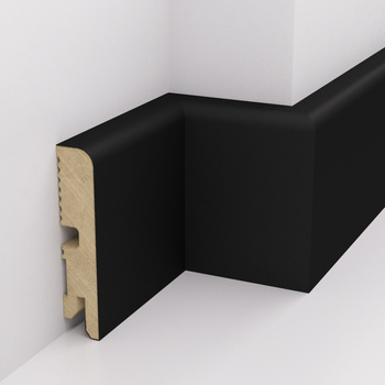 Listwa przypodłogowa MDF lakierowana czarna FG-LB1 8cm