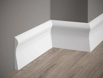 Listwa przypodłogowa QS003 biała wym. 200 x 1.8 x 12.8 cm, z PolyForce