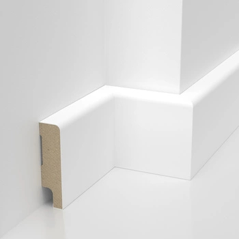 Listwa przypodłogowa MDF lakierowana biała z wodoodporną powłoką TRIO 6cm - ostatnie 16 metrów