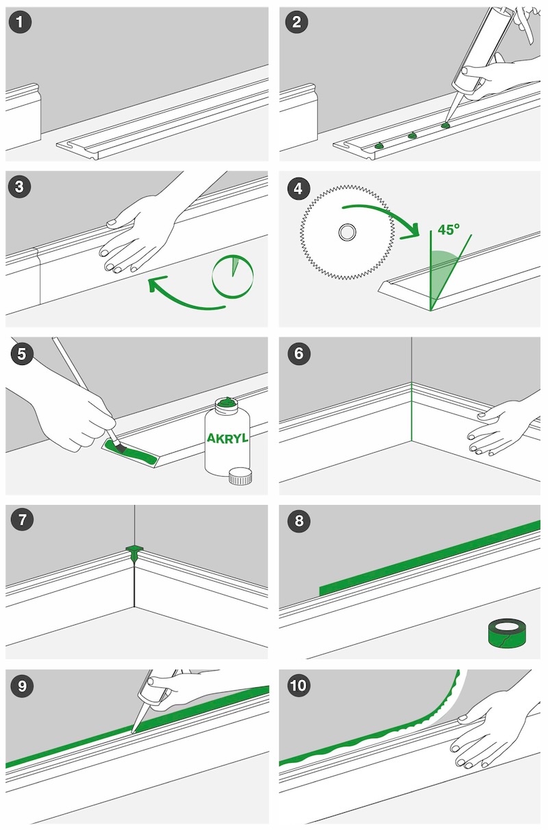 Montaż listew przypodłogowych MDF