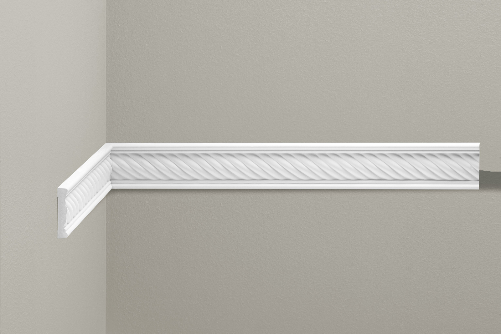 Listwa ścienna zdobiona Creativa LNZ-06, biała, wym. 7.5 x 1.5 x 240 cm