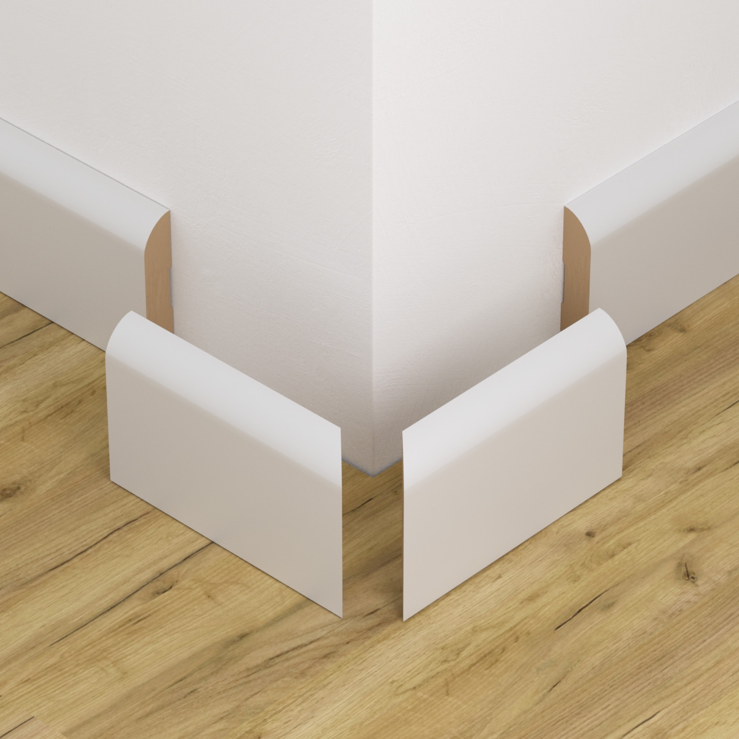 Narożnik zewnętrzny do listwy przypodłogowej lakierowany biały z wodoodporną powłoką OTTO 8cm