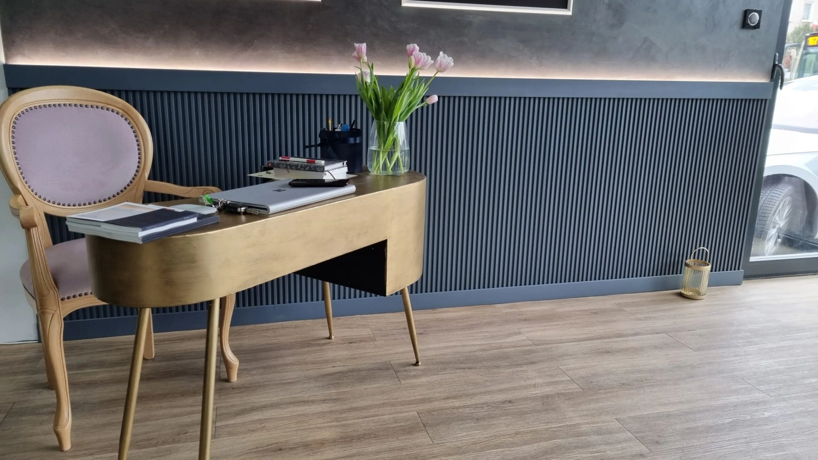 Lamela ścienna L0101 biała wym. 270 x 1.2 x 12 cm, z PolyForce