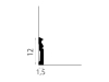 PRÓBKA 20 cm - Listwa przypodłogowa MD095 biała wym. 1.5 x 12 cm, z PolyForce