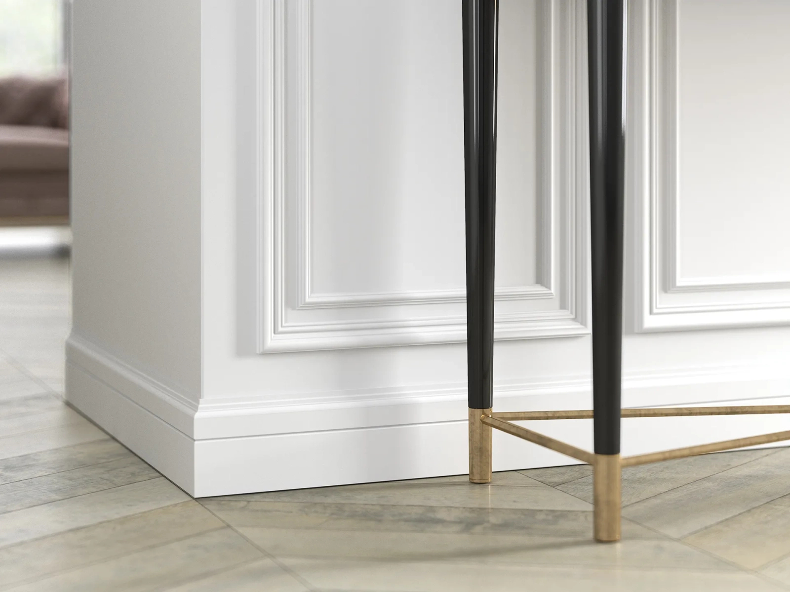 Listwa ścienna MD003 biała wym. 200 x 1 x 2.2 cm, z PolyForce