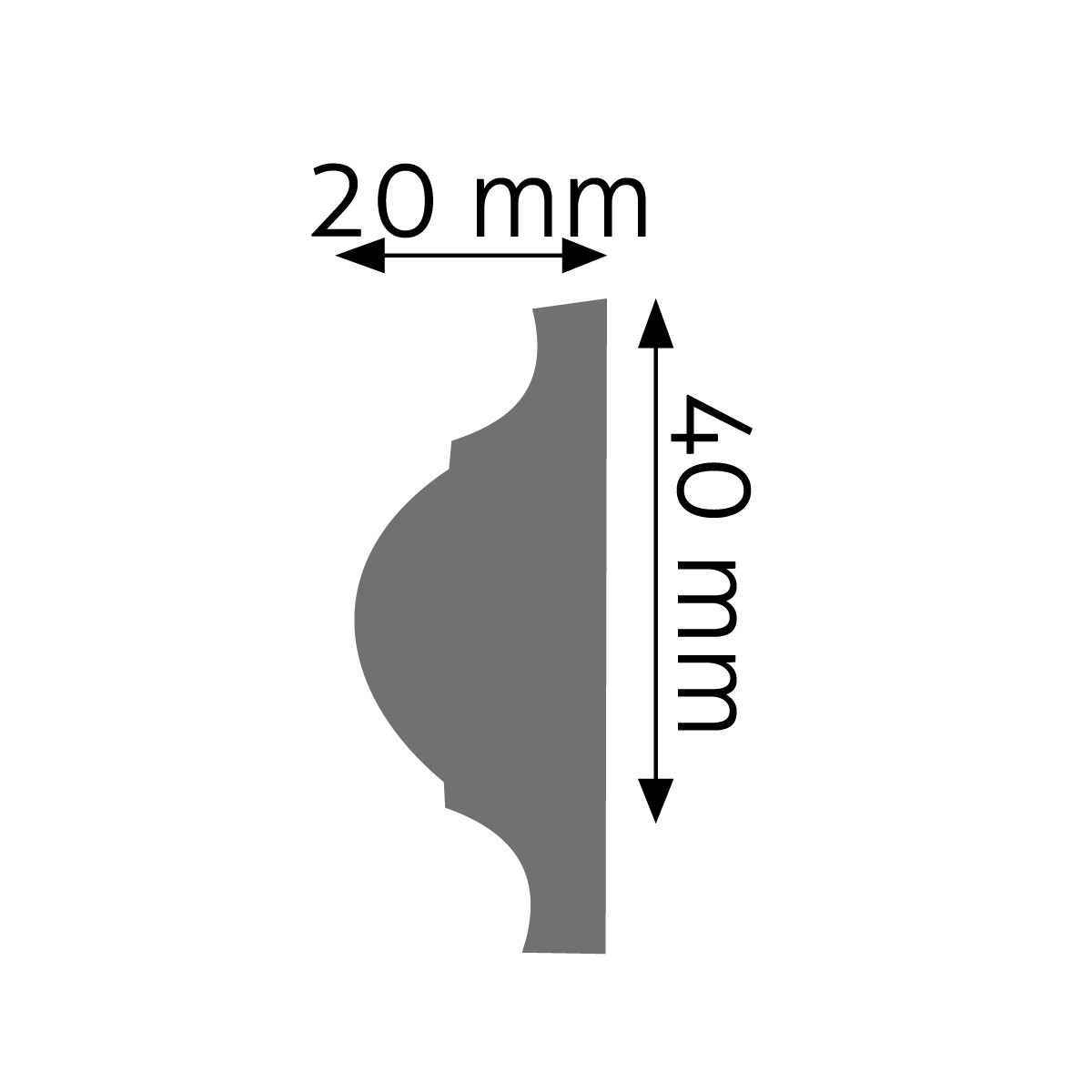 Listwa ścienna Creativa LNG-09, biała, wym 4 x 2 x 240 cm