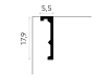 Maskownica karnisza biała QL056 wym. 240 x 5.5 x 17.9 cm, z PolyForce