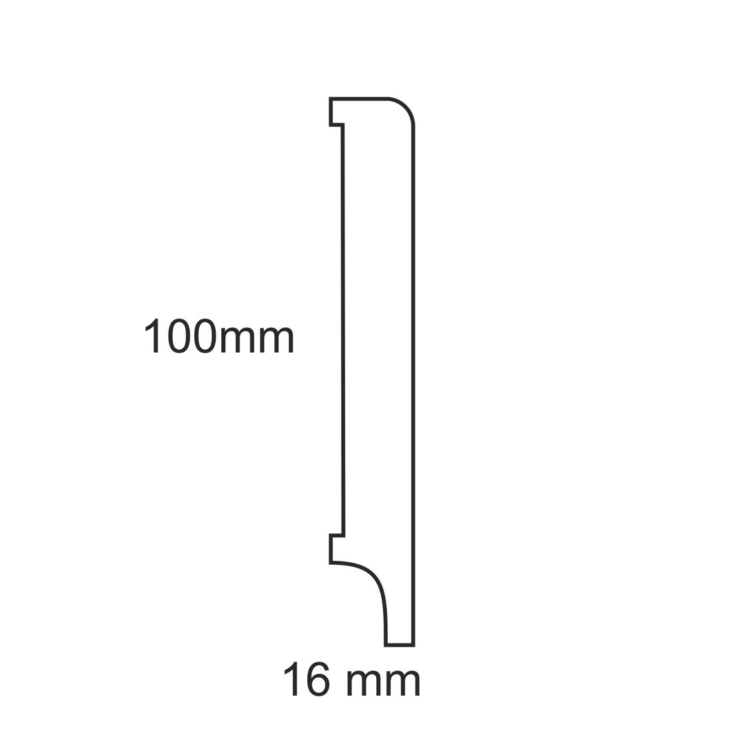 Listwa przypodłogowa drewniana lakierowana Lapis 100 (240 cm x 10 cm x 1,6 cm) białe drewno iglaste