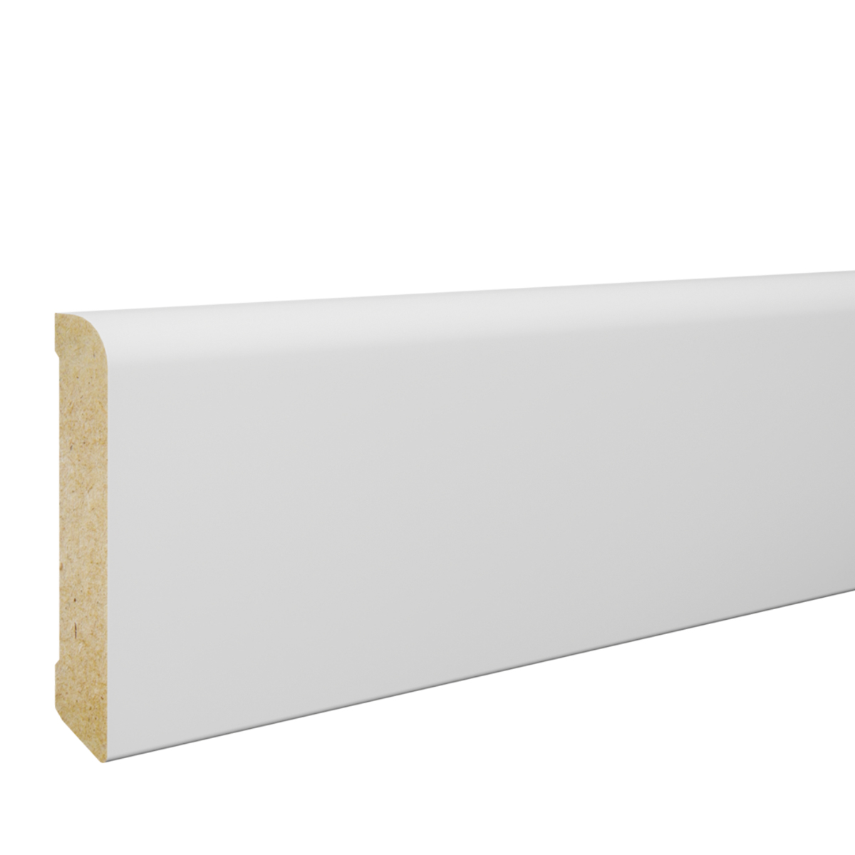 PRÓBKA 20 CM - Listwa przypodłogowa MDF Biała Premium, 80x15 mm, Pedross