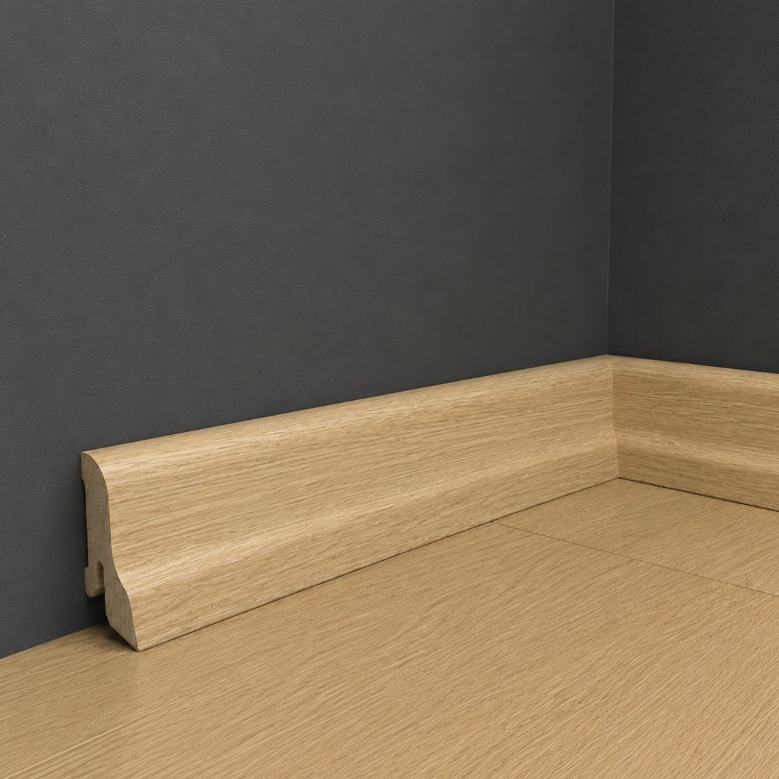 PRÓBKA 20 CM - Listwa przypodłogowa drewniana 40x22 mm - dąb lakierowany