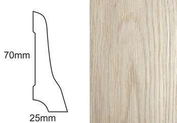Listwa przypodłogowa fornirowana nielakierowana LP70 (240 cm x 70 mm x 25 mm) dąb