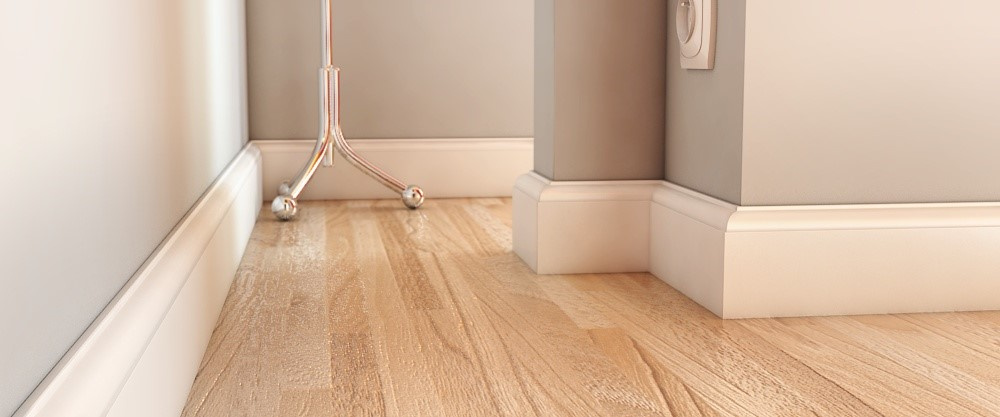 Listwa przypodłogowa MDF PLUS wilgocioodporna biała RF (262 cm x 8 cm x 1,8 cm) lakier półmatowy RAL 9003