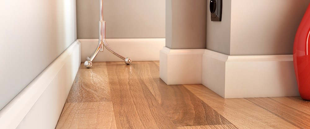 Listwa przypodłogowa MDF Plus F1 biała lakierowana półmat (262 cm x 10 cm x 1,6 cm) wilgocioodporna