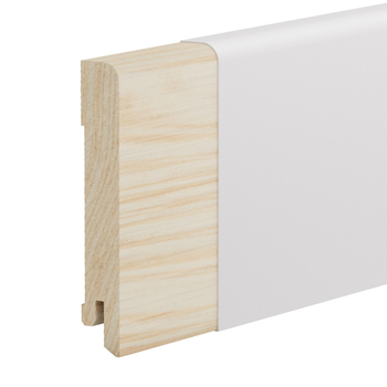 PRÓBKA 20 CM - Listwa przypodłogowa świerkowa 95x15 mm – biała Polyblend