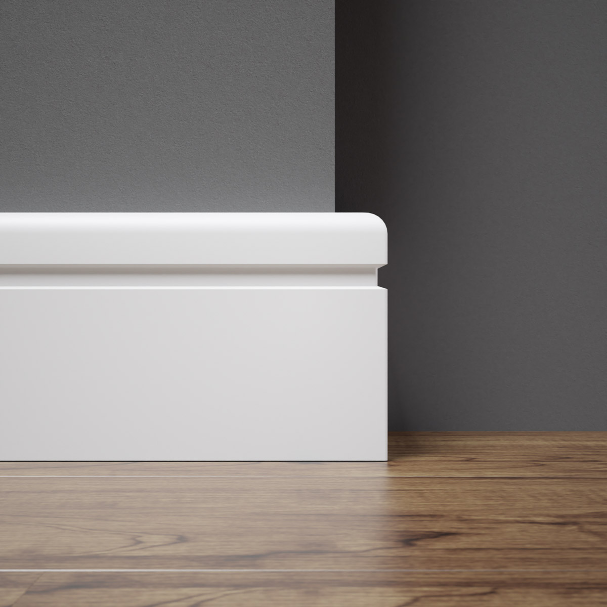 PRÓBKA 20 CM - Listwa przypodłogowa MDF lakierowana biała FOGE - LB2 8cm