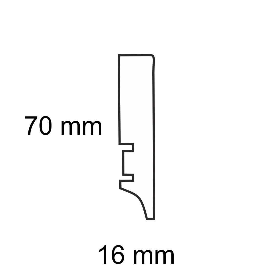 Listwa przypodłogowa drewniana lakierowana PW7C P7C27362A (220 cm x 7 cm x 1,6 cm) iglaste białe