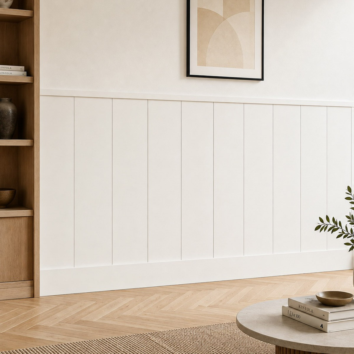 Boazeria ścienna LOFT do malowania - długość 200 cm, wysokość 114,5 cm + Farba biały RAL9010