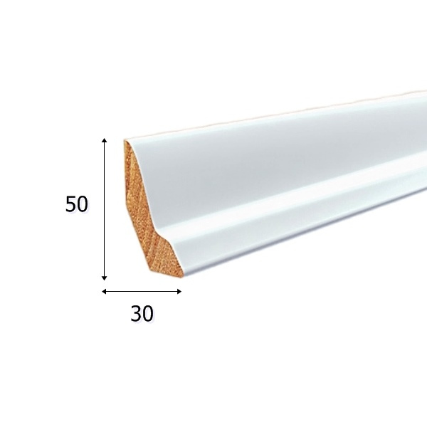 Listwa przypodłogowa drewniana lakierowana LP60 RAL 9003 (240 cm x 5 cm x 3 cm) biała