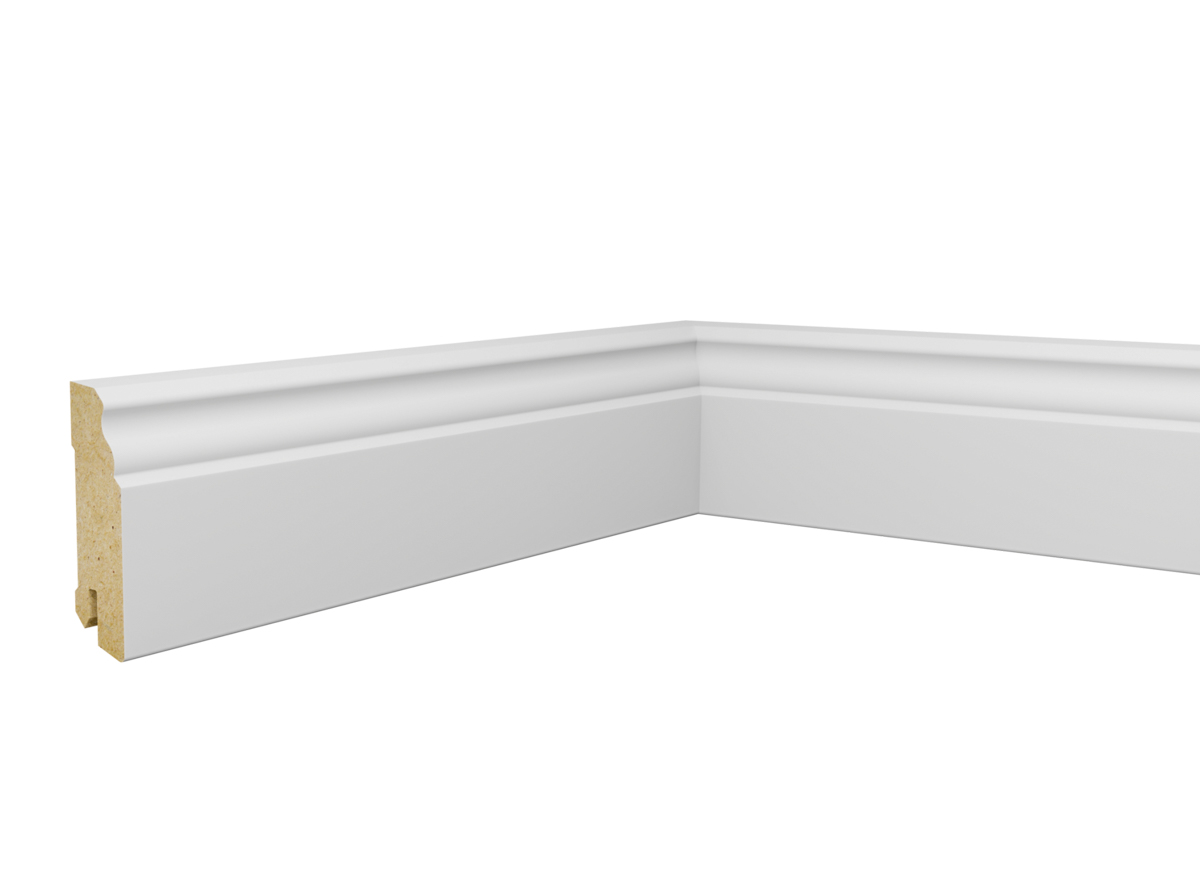 Listwa przypodłogowa MDF Biała Premium, 70x18 mm, Pedross