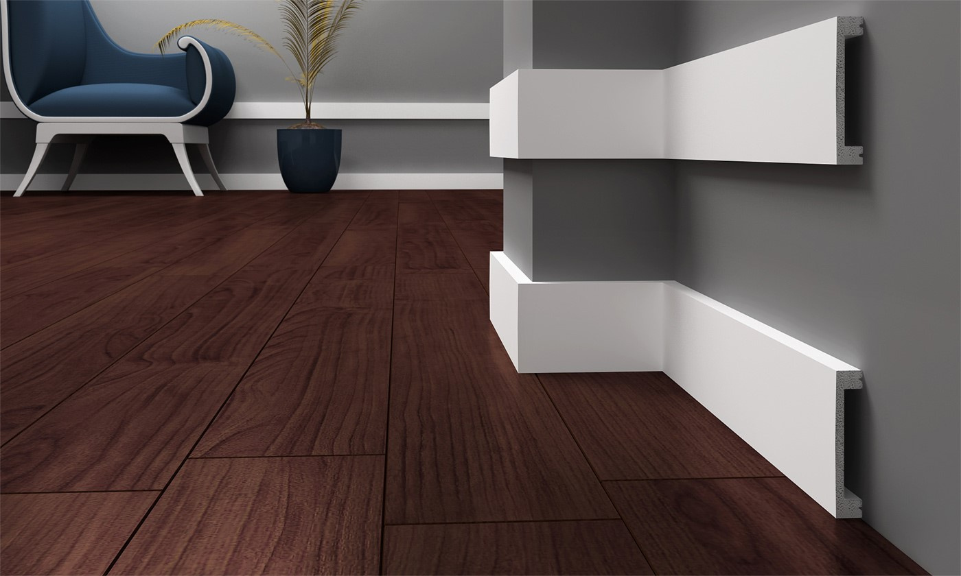 Listwa przypodłogowa i naścienna Krome PN8016 (240 cm x 8 cm x 1,6 cm) polistyren pokryty polimerem