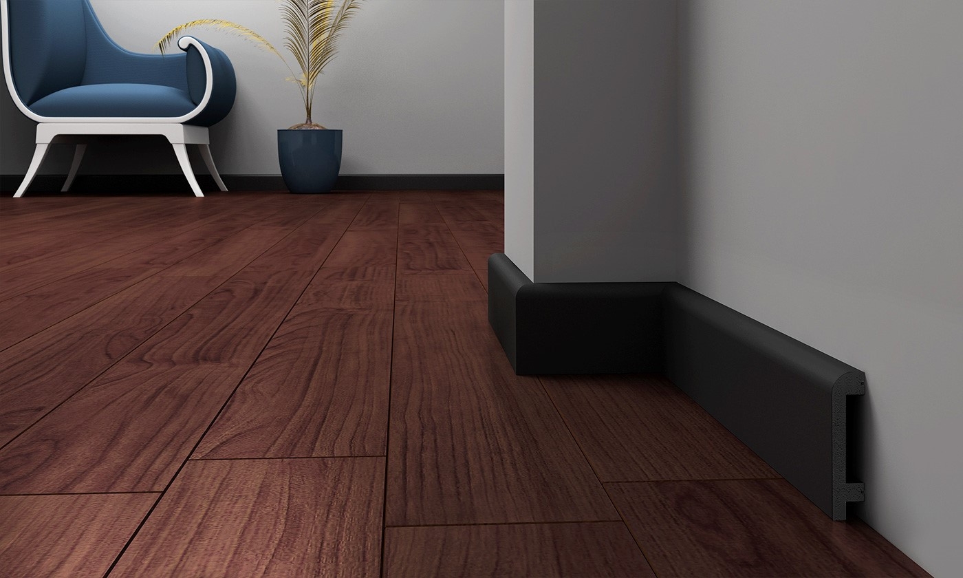 Listwa przypodłogowa Krome P8018B (240 cm x 8 cm x 1,8 cm) czarna